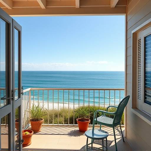 Balcony overlooking the ocean and the Coastal Haven coastline